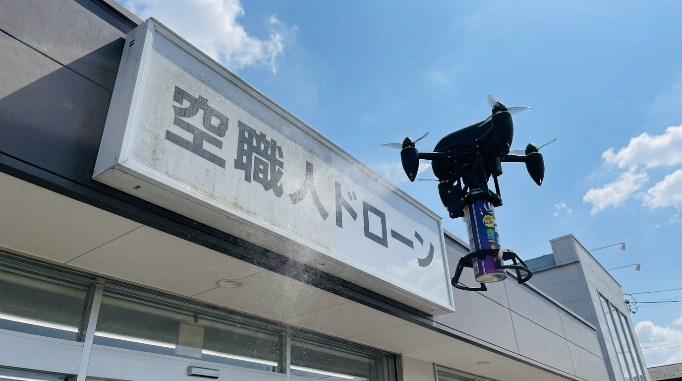 ドローンによる高所おそうじ